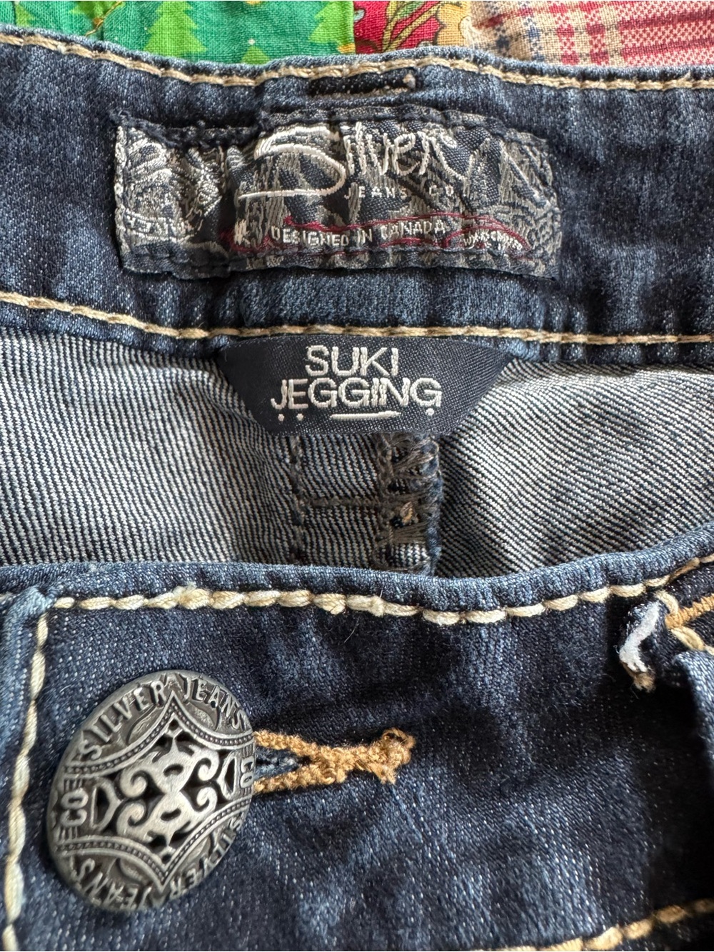Silver Sz 33 X 30 Suki Jegging Jeans Women's Dark Indigo Skinny Jeans - Picture 3 of 4